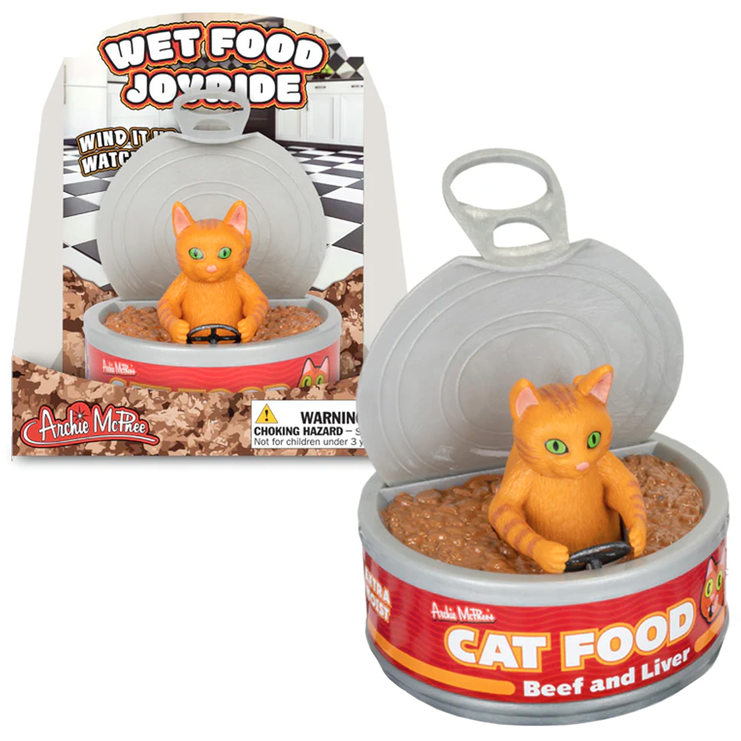 Amazon.com: Archie McPhee Wet Food Joyride Wind-Up Cat Cans